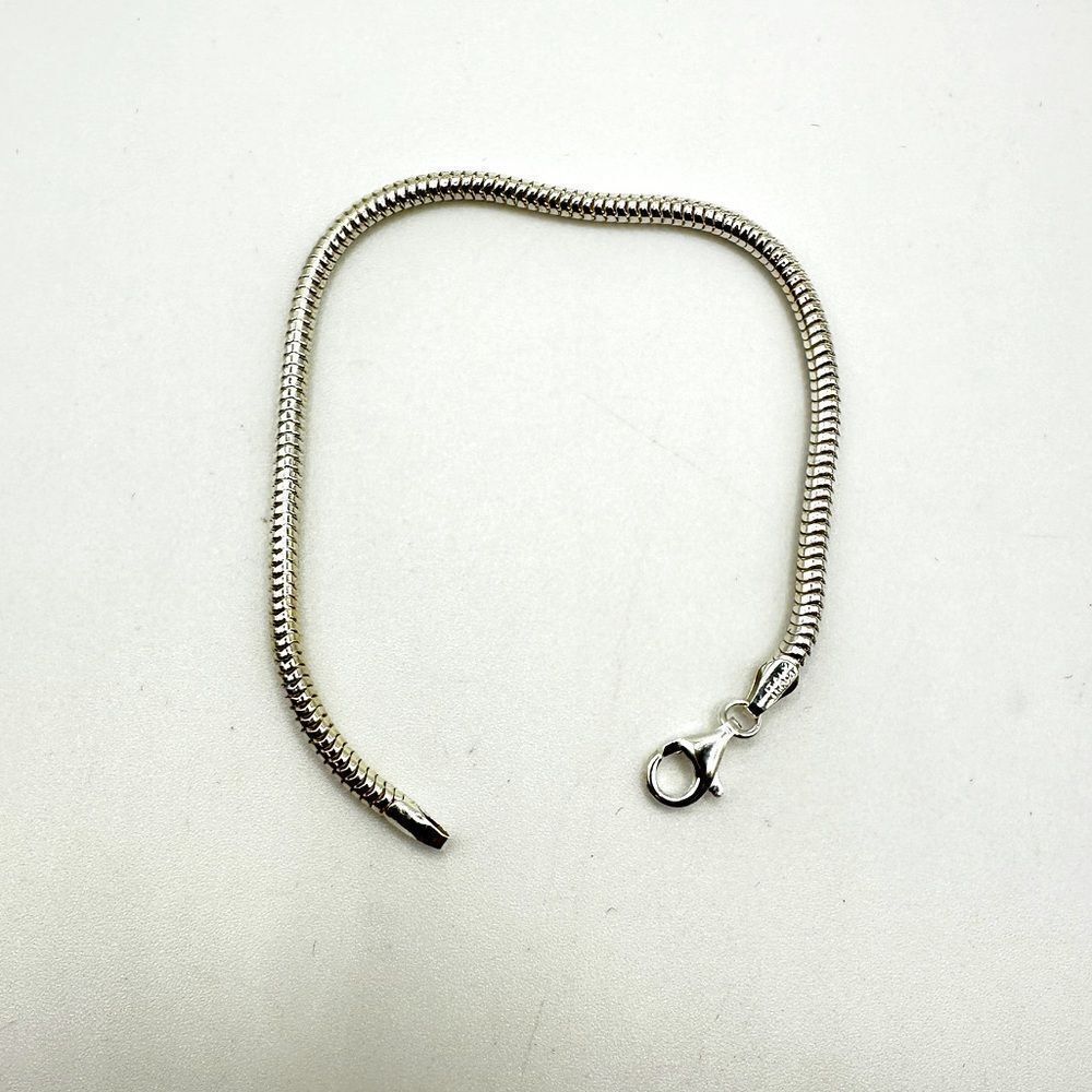 ~7.25" Italy, sterling silver Stamped,‎ 3mm snake chain bracelet!